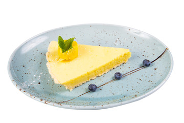 lemon tart with mint