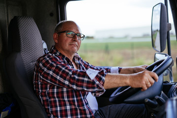 Man driving a truck