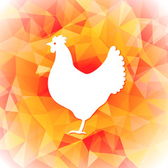 Bright polygon illustration of a hen. Happy Chinese New Year cards. Perfect for decoration designs festive banners, postcards, posters.