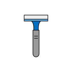 shaving razor blue icon