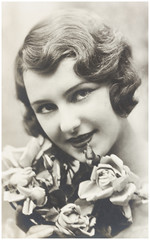 old photo portrait of young woman