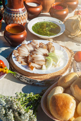 Russian table with food