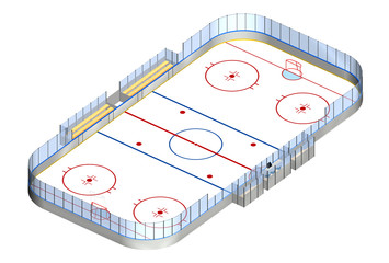 Obraz premium Ice hockey rink 3D isometric