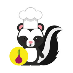 animal chef character kids menu vector illustration design