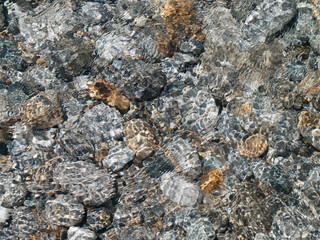 Top view and close up of the river verzasca in switzerland