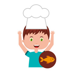 little chef kids menu vector illustration design