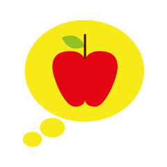 healthy food in speech bubble vector illustration design