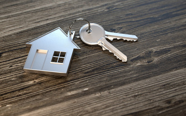 3d silber Schlüsselanhänger Einfamilienhaus, Geschenk zum Einzug