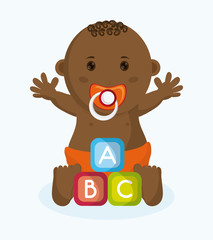 Baby boy cartoon. Baby shower and childhood theme. Isolated and colorful design. Vector illustration