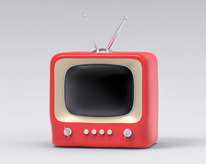 3d Isolated 3D Small TV Television. Retro Vintage Concept.
