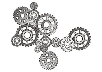 vector gears isolated on white