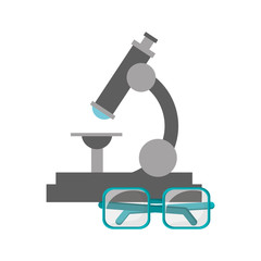 flat design microscope and glasses  icon vector illustration