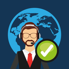 customer service flat icons vector illustration design