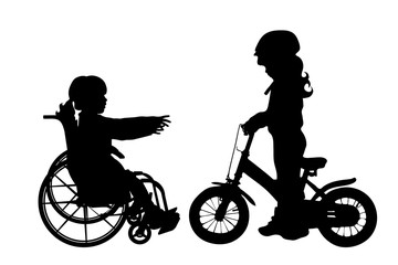 Obraz premium Vector silhouette of friends.