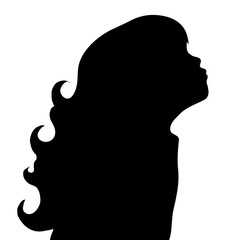 Vector silhouette of girl.