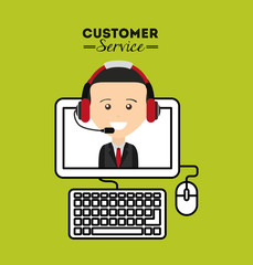 customer service flat icons vector illustration design