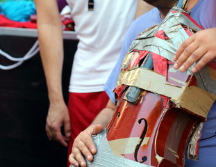 Fototapeta premium Music in the street, artists and musicians united in the love of the show. 