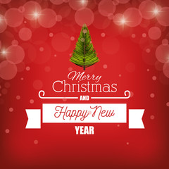 card merry christmas new year with banner graphic vector illustration eps 10