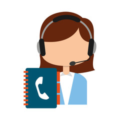 call center operator avatar vector illustration design