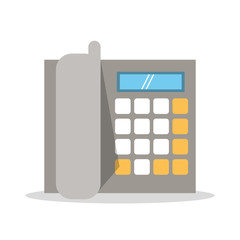 cable phone icon. Telephone communication and technology theme. Isolated design. Vector illustration