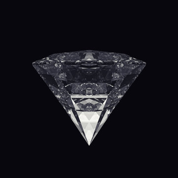 Diamond isolated on black background.