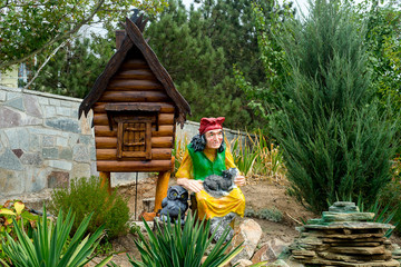 Statue of Baba Yaga's hut and decorate the garden.