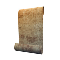 Old vintage scroll isolated on white background. 