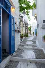 Fototapeta na wymiar Neighborhood in Ermoupolis, Syros island, Cyclades, Greece