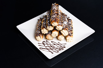 Homemade traditional Sicilian sweet cannoli