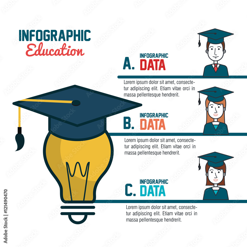 Canvas Prints infographic education with bulb isolated vector illustration eps 10