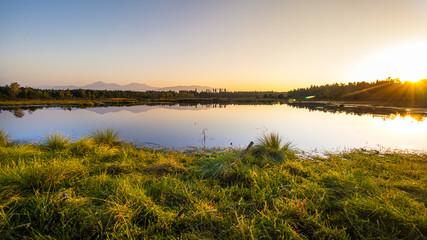 Sonnenuntergang im Moor, Bayern