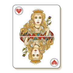 Queen of Hearts. Playing card.