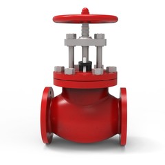3d red water valve