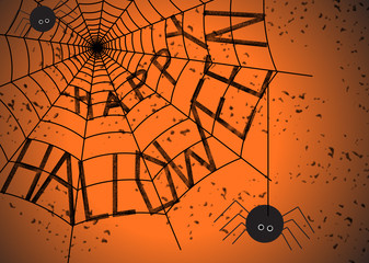 Halloween quote with on a spider web.