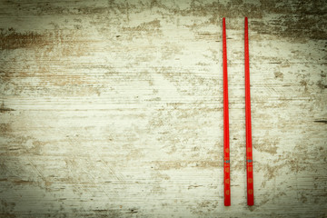 Oriental chopsticks in red