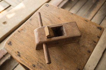 A small asian old plane for wood working