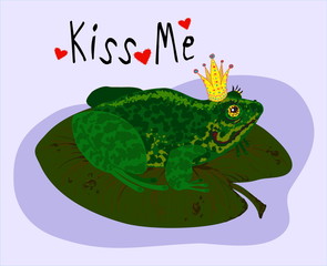 illustration of a frog kiss me