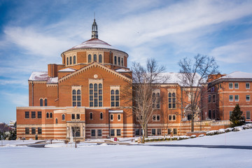 Winter view of the National Shrine of Saint Elizabeth Ann Seton