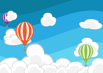 hot air balloon in the sky. vector illustration