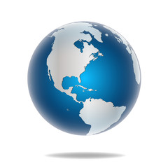 Vector globe icon of the world