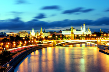 Fototapeta na wymiar Night view of Moscow Kremlin. Russia