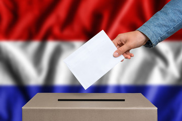 Election in Netherlands - voting at the ballot box