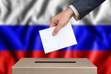 Election in Russia - voting at the ballot box