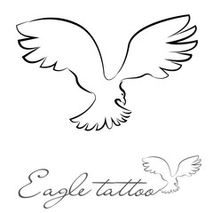 Obraz premium silhouette of an eagle for tattoo or logo