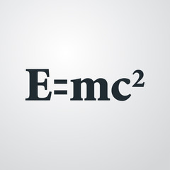 Icono plano simbolo E=mc2 en fondo degradado