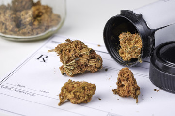 a prescription form with medical marijuana 