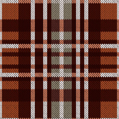 Seamless pattern as a knitted fabric in brown and grey colors