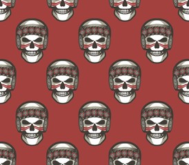 Seamless pattern with skull