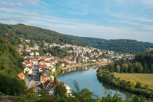 Neckarsteinach / Small city at the Neckar river near Heidelberg