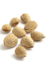 Almond nuts isolated on a white background